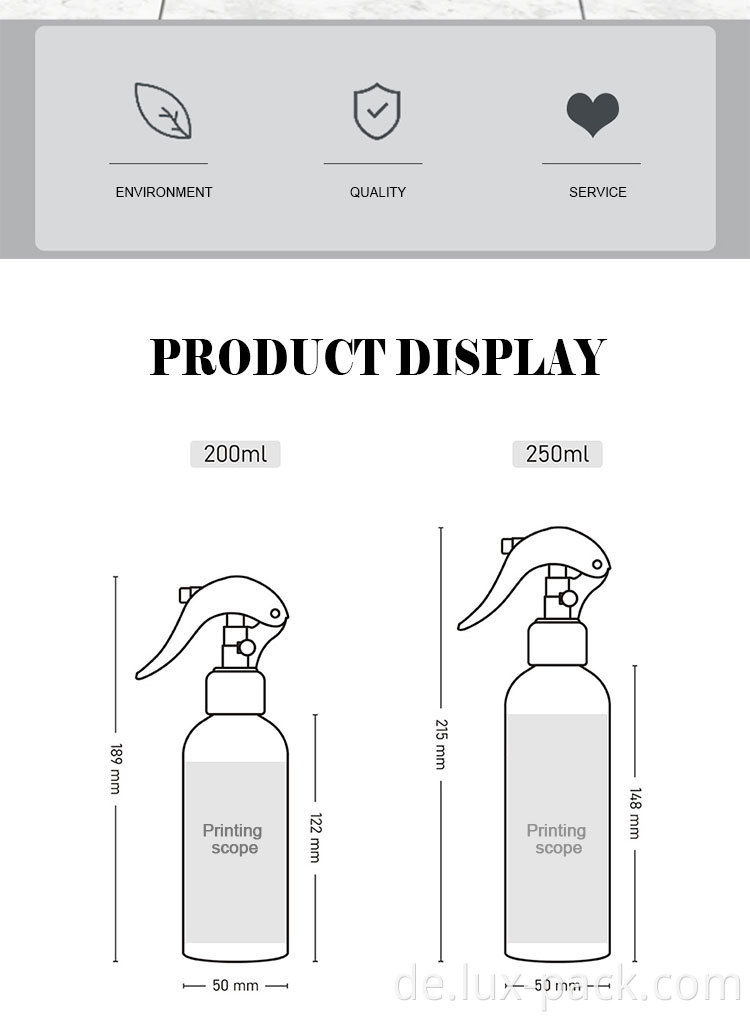 20/410 24/410 28/410 Customized Color Transparent Mini Trigger Sprayer für die Bewässerung von Blumen